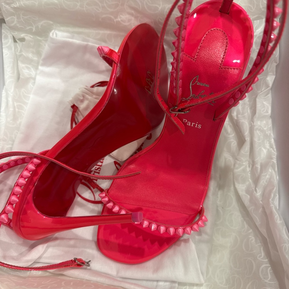 Christian Louboutin Pink Sandal Stilettos